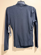 NWT Liverpool Los Angeles Black Draped Surplice Ruched Top M