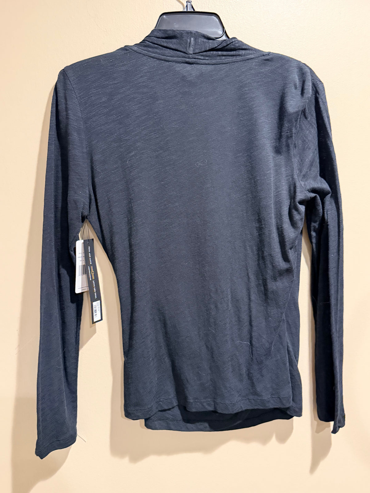 NWT Liverpool Los Angeles Black Draped Surplice Ruched Top M