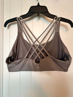 Athleta Gray Strappy Criss Cross Back Tank Built In Bra