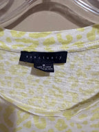 Sanctuary Pale Yellow LINEN Leopard Print Short Sleeve Tee
