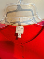 Cashmere Red Button-Front Cardigan Sweater