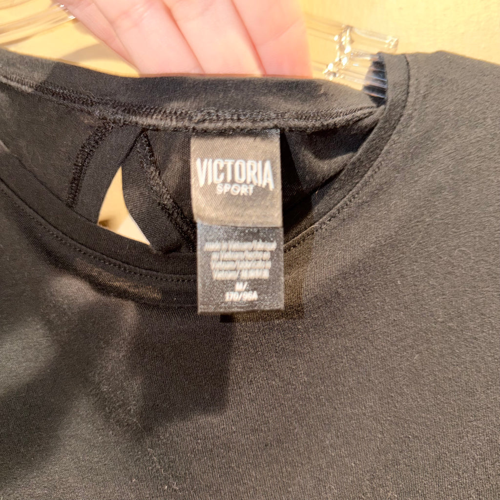 Victoria's Secret Black Short Sleeve Crewneck Tee
