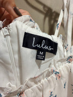 NWT Lulu's White Mini Dress with Blue & Pink Floral Print