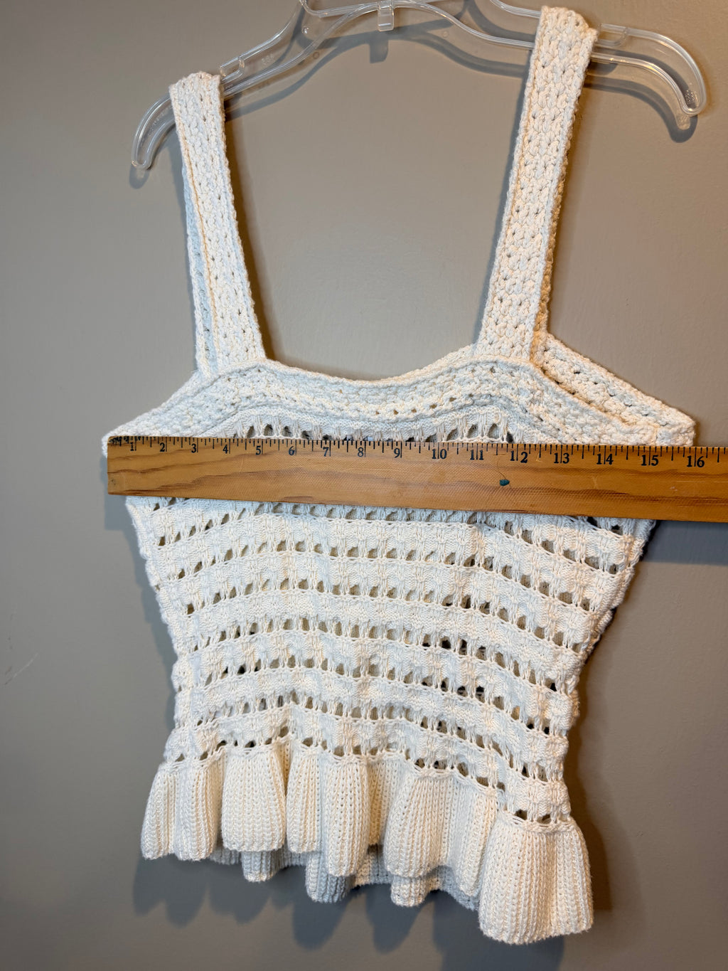 J. Crew White Crochet Peplum Camisole