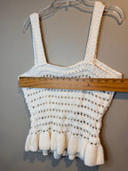 J. Crew White Crochet Peplum Camisole