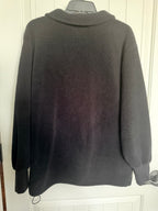 Offline by Aerie Black Sherpa Fleece Quarter Zip Pullover M Oversized Utility