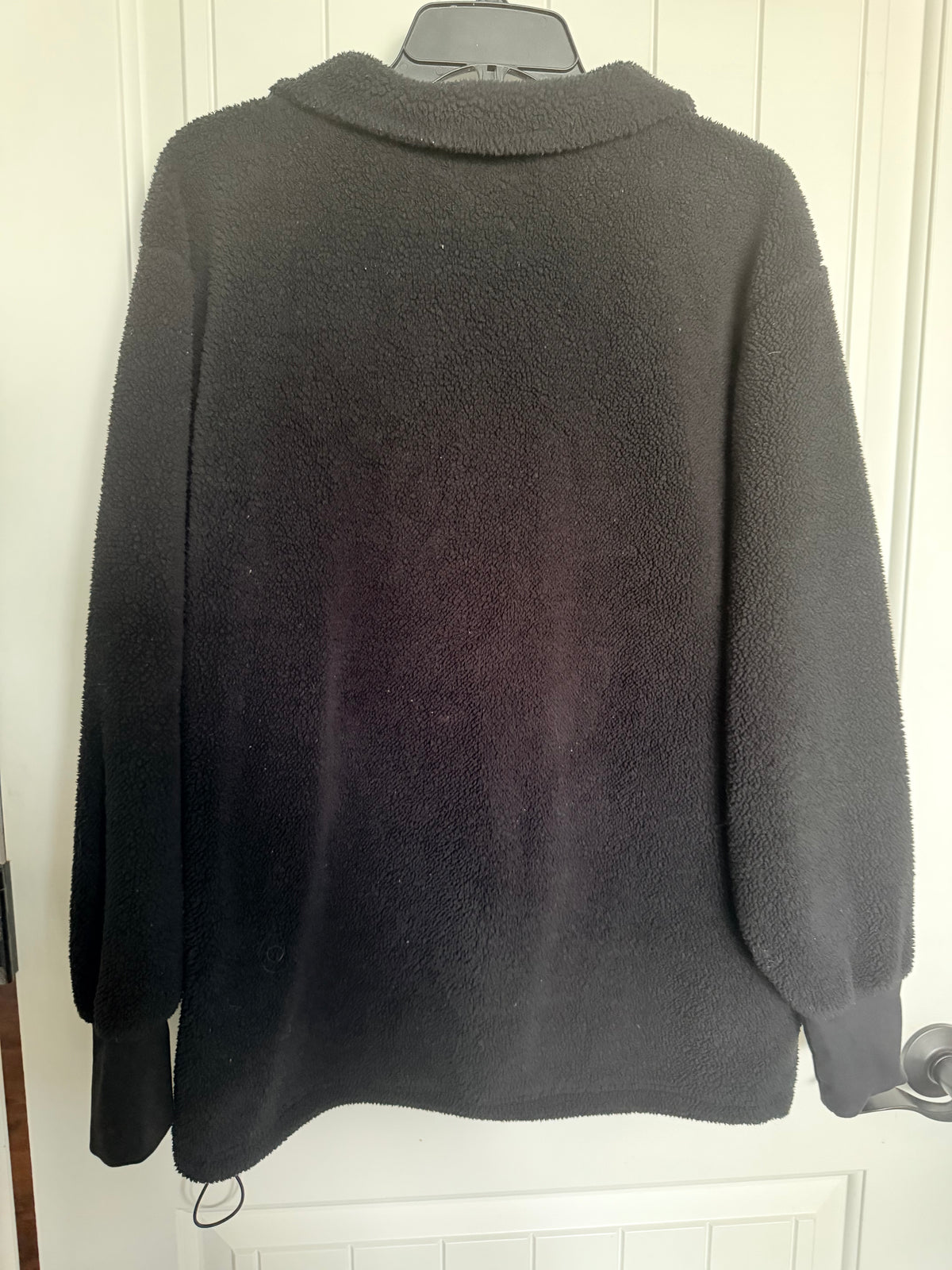 Offline by Aerie Black Sherpa Fleece Quarter Zip Pullover M Oversized Utility