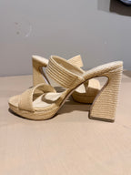 Jessica Simpson Woven Double-Strap Block Heel Sandals - Cream