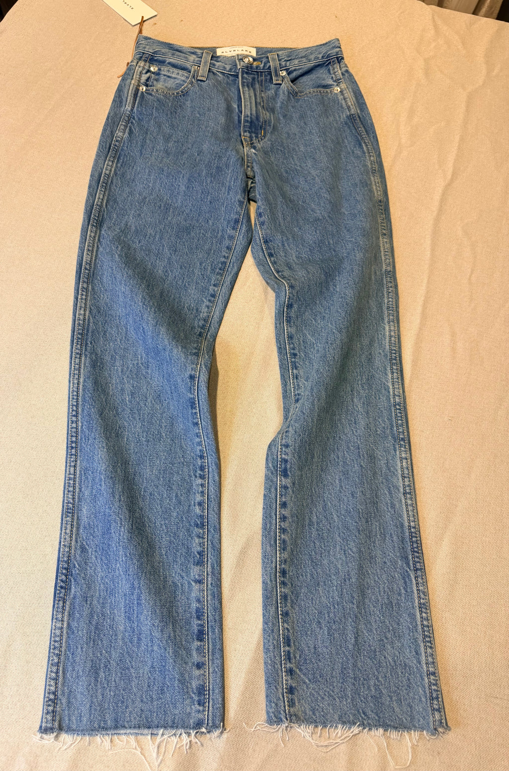 SLVRLAKE Women's Straight-Leg Blue Denim Jeans