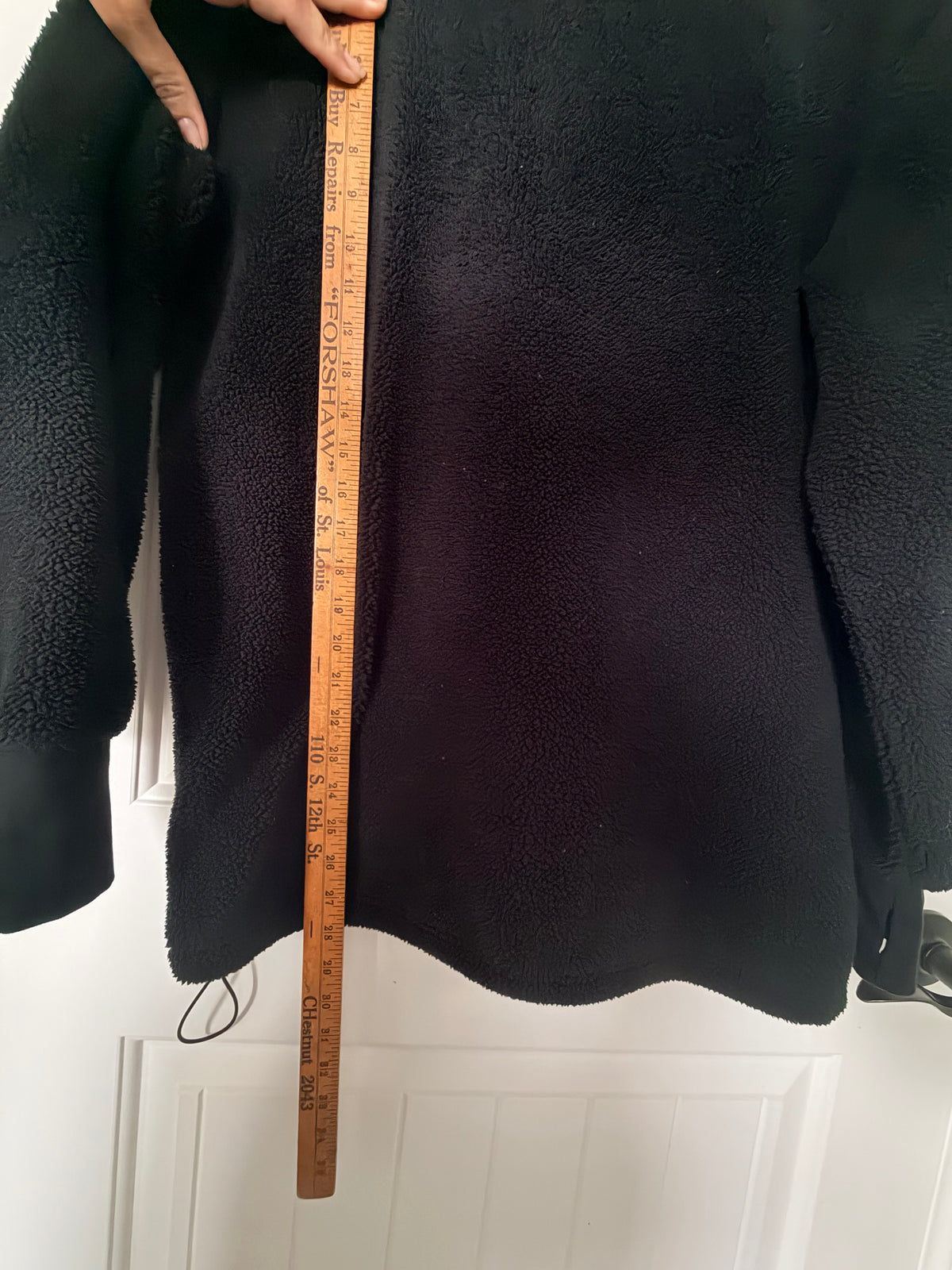 Offline by Aerie Black Sherpa Fleece Quarter Zip Pullover M Oversized Utility