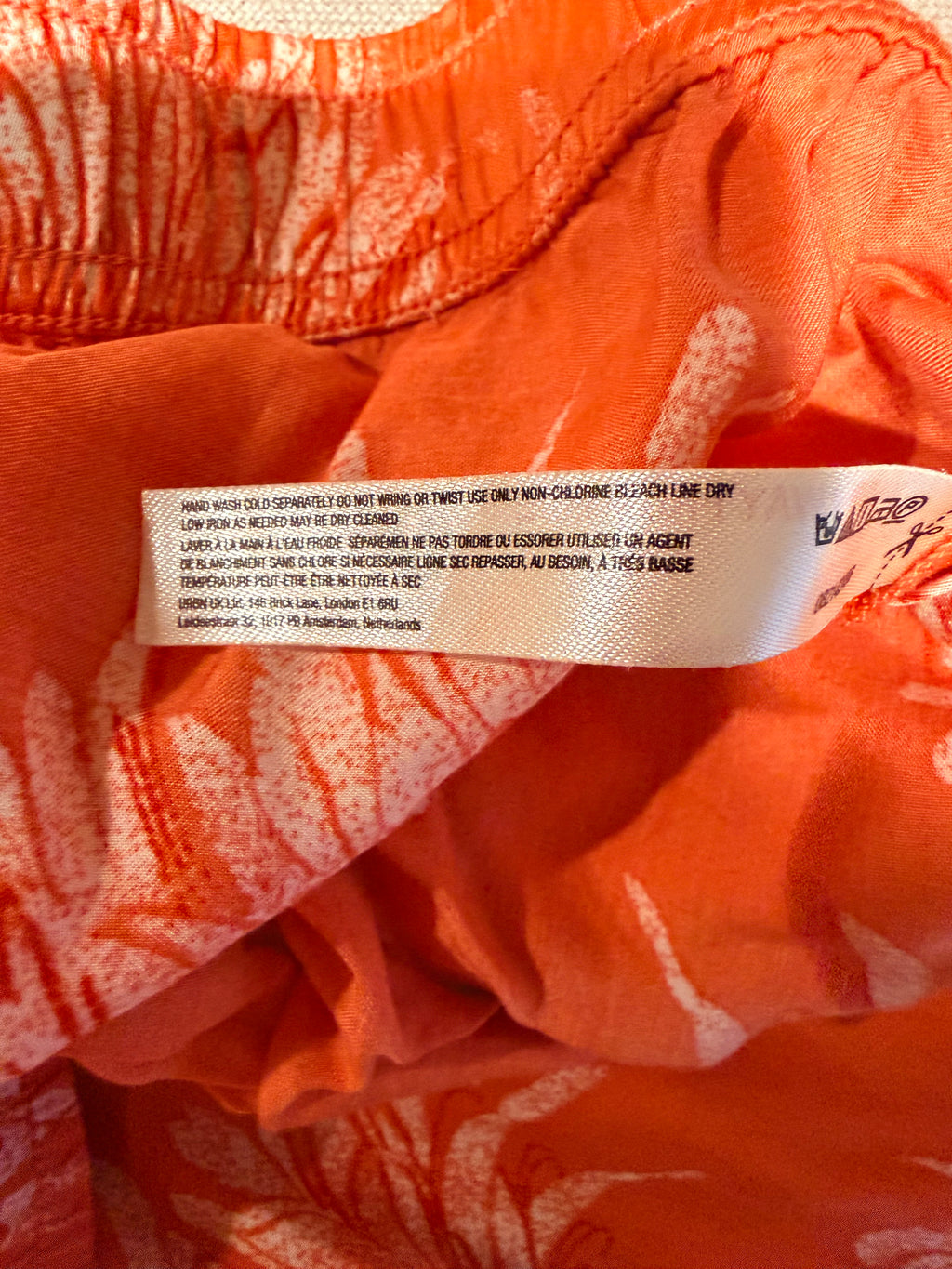 Anthropologie Coral and Pink Floral Wide-Leg Drawstring Pajama Pants