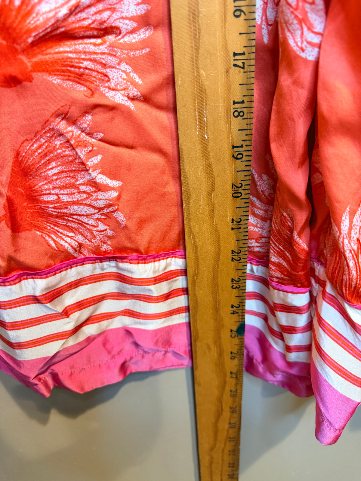Anthropologie Coral and Pink Floral Wide-Leg Drawstring Pajama Pants