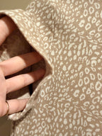 Women’s Short Sleeve Animal Print T- shirt dress - Beige