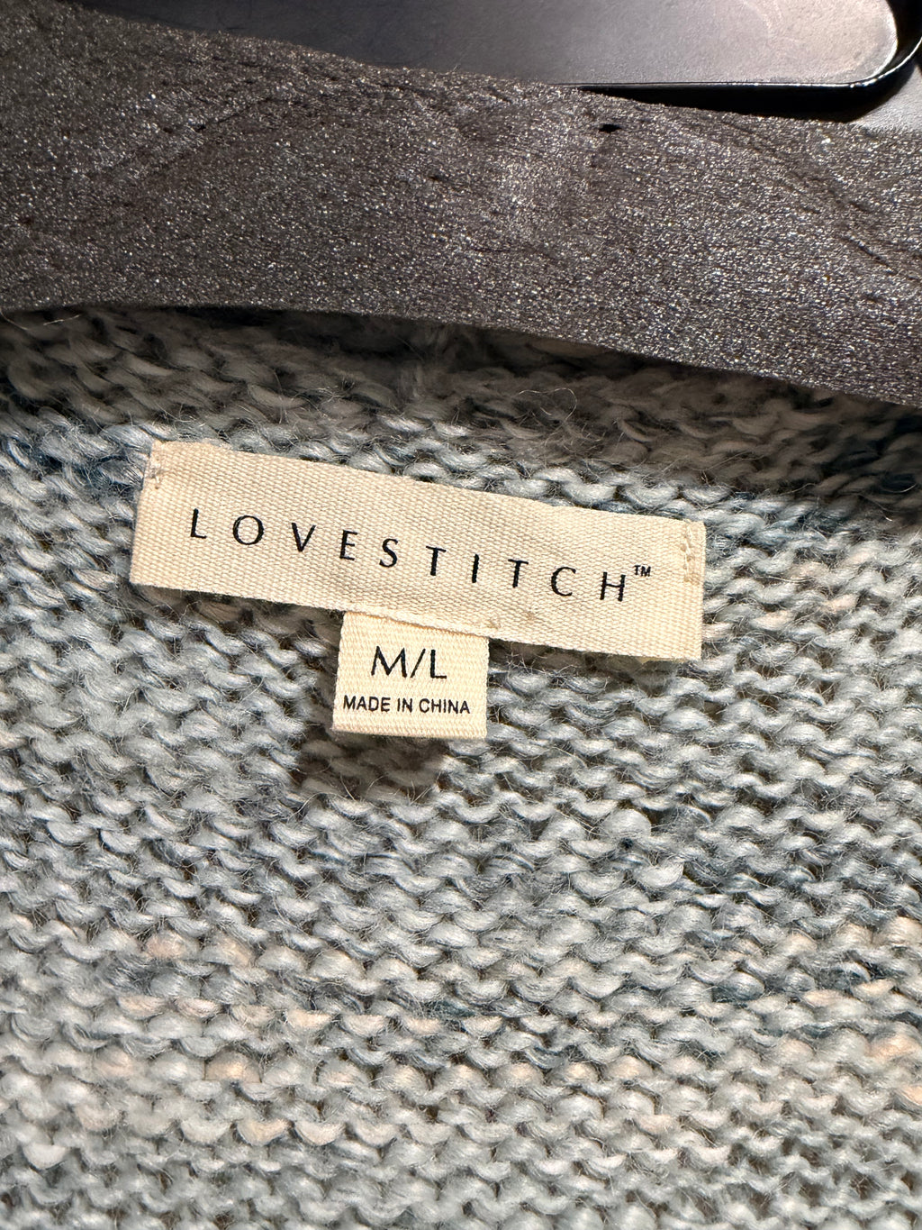 Lovestitch Wool Blend Long Cardigan Duster Blue Cream M/L