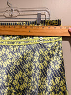 Ted Baker Silk Cotton Floral Midi Skirt Size 4 Yellow Gray