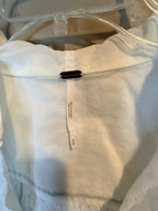 Free People White Hooded Button-Down Shirt Jacket