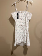 NWT Lulu's White Mini Dress with Blue & Pink Floral Print
