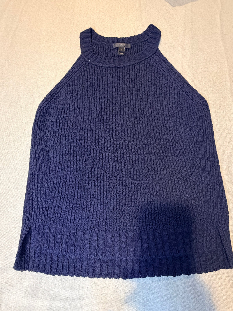 J. Crew Navy Ribbed Halter Tank