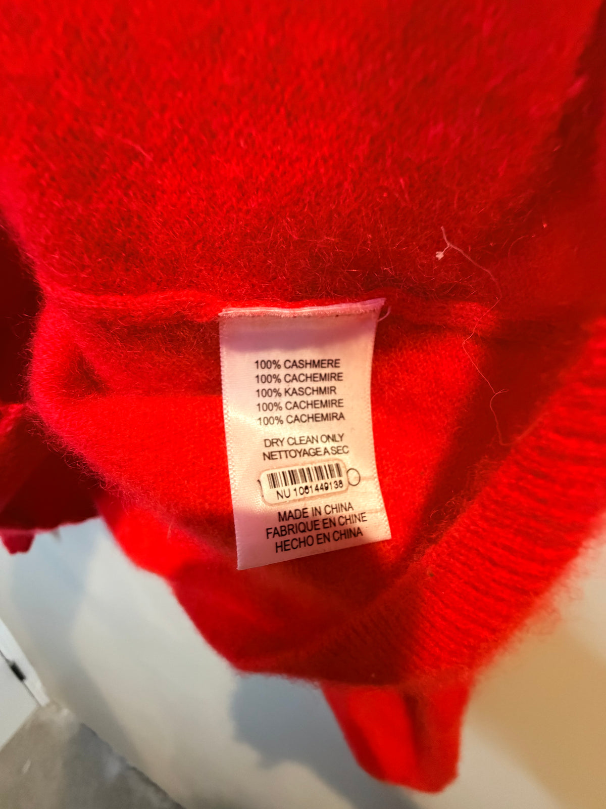 Cashmere Red Button-Front Cardigan Sweater