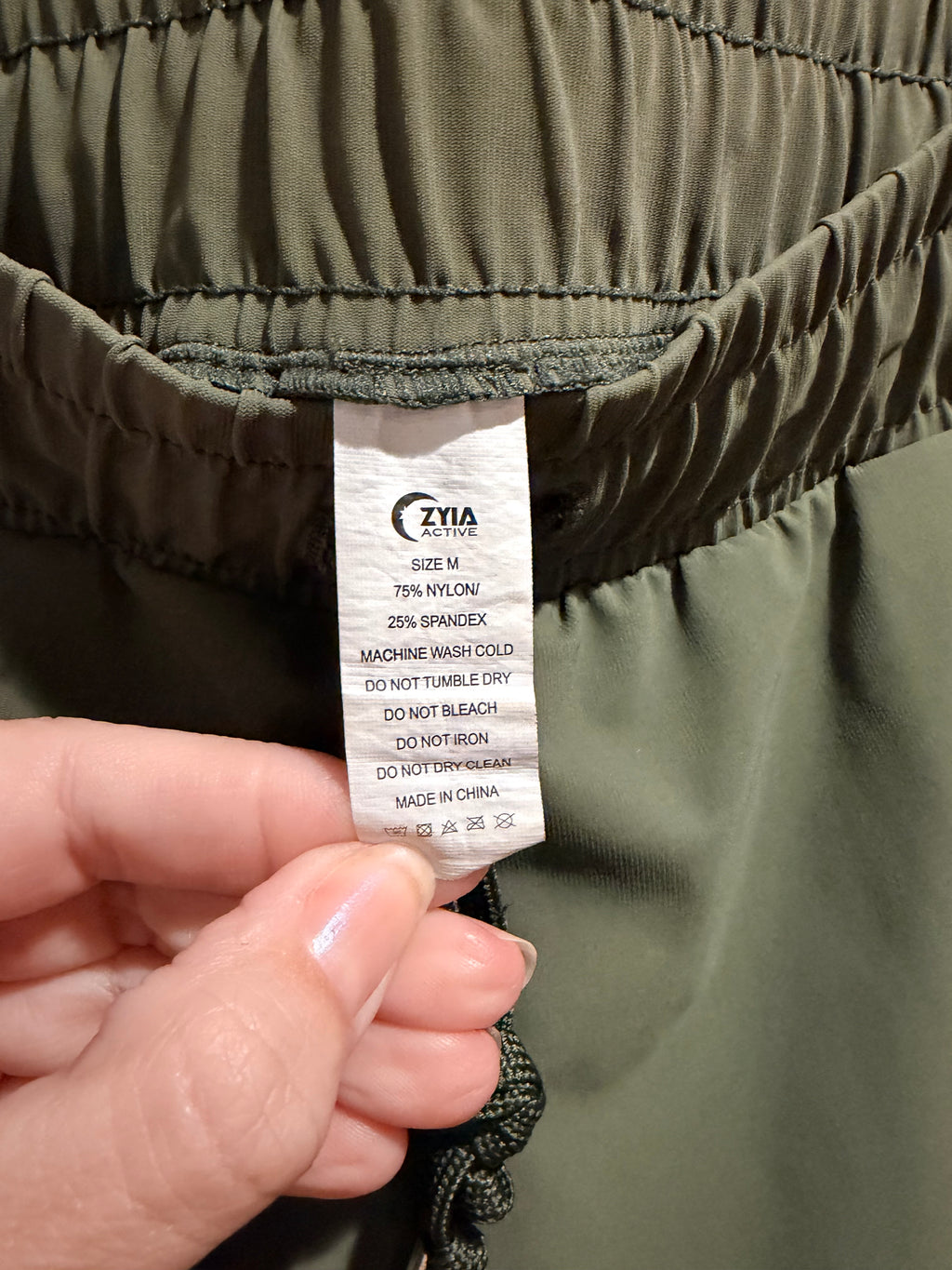 ZYIA Active Olive Green Stretch Jogger Pants Drawstring Medium