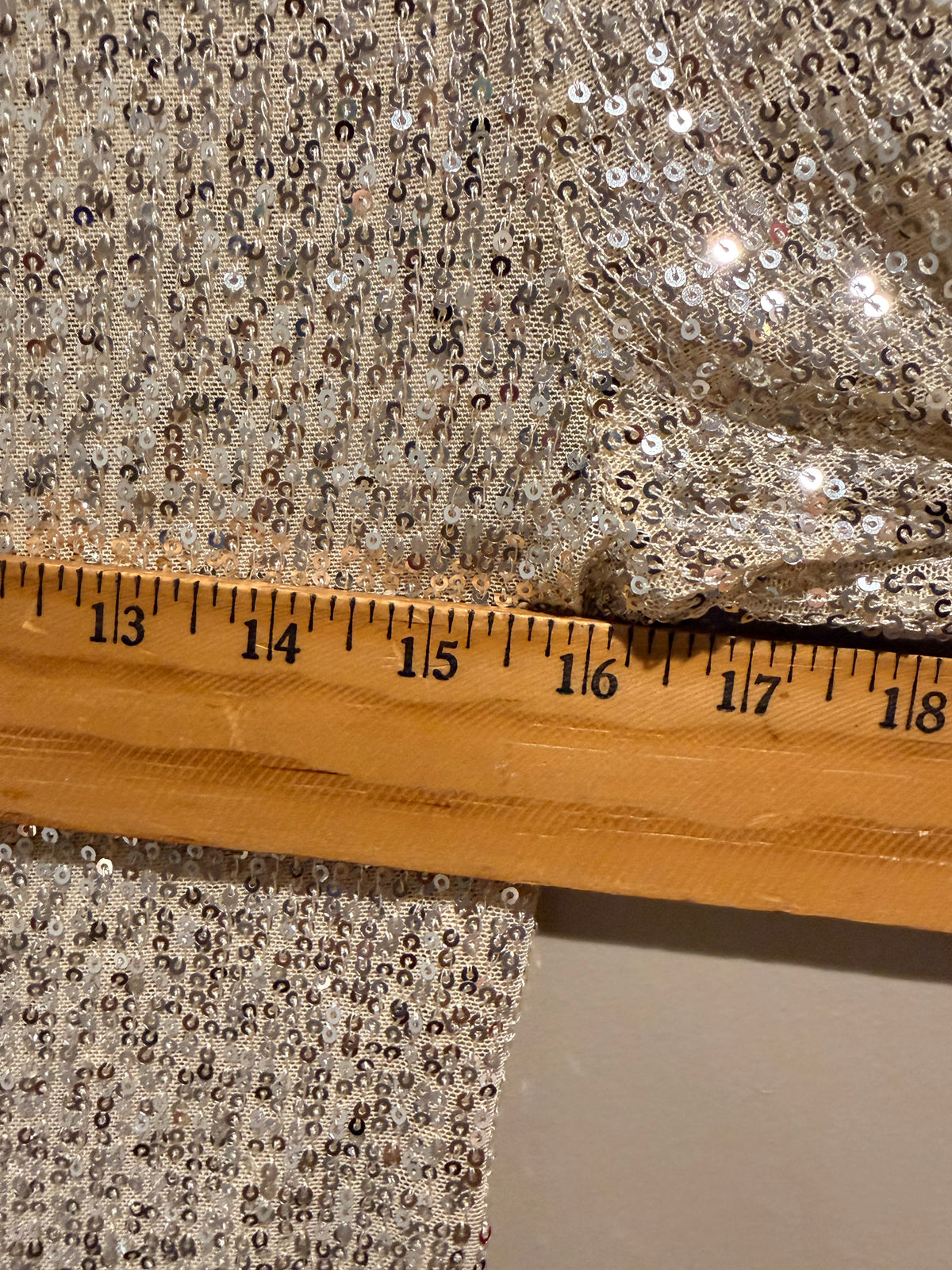 Lucky Brand Sequin Top S Champagne Silver Long Sleeve Holiday Party