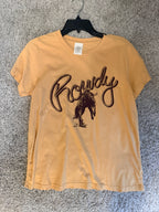 Rowdy Graphic Tee - Golden Yellow Short Sleeve Women’s Top