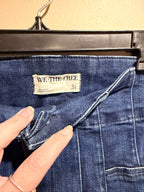 We The Free Free People 31 High Rise Flare Jeans Seamed Dark Wash