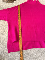 Kerisma Oversized Poncho Sweater Magenta Pink Mock Neck Dolman Sleeve
