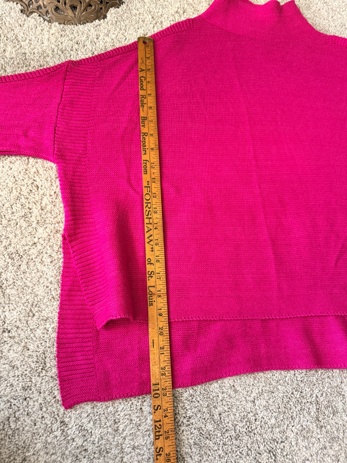 Kerisma Oversized Poncho Sweater Magenta Pink Mock Neck Dolman Sleeve