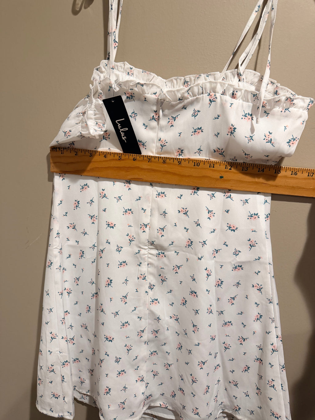 NWT Lulu's White Mini Dress with Blue & Pink Floral Print