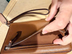 Coach Brown Leather Zip Around Wristlet Wallet Card Holder