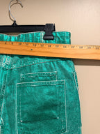 Free People Sample Barrel Jeans Green Wide Leg Size 29 Rare