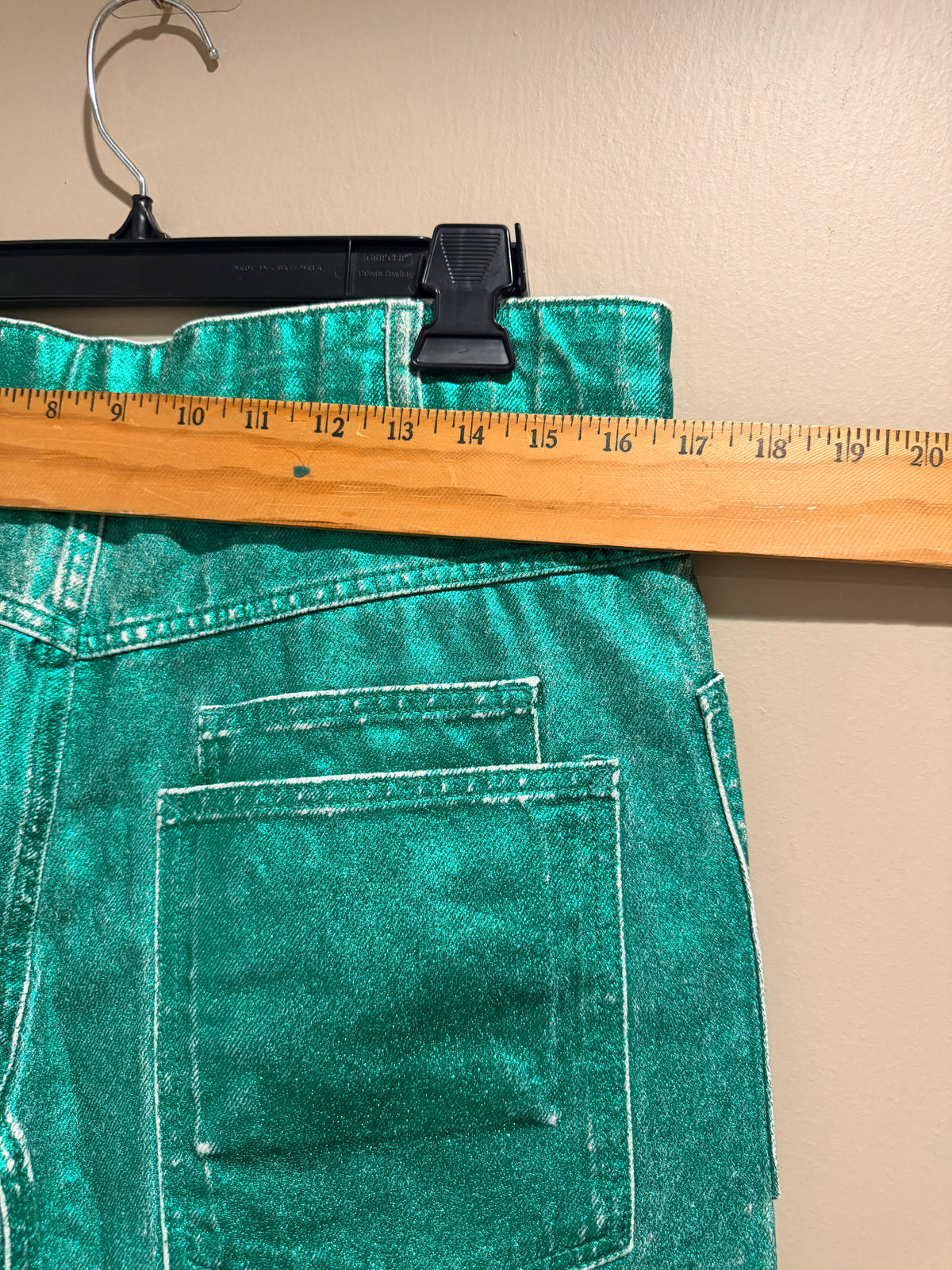 Free People Sample Barrel Jeans Green Wide Leg Size 29 Rare