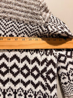 American Eagle Fair Isle Long Cardigan Sweater Brown Cream Boho M