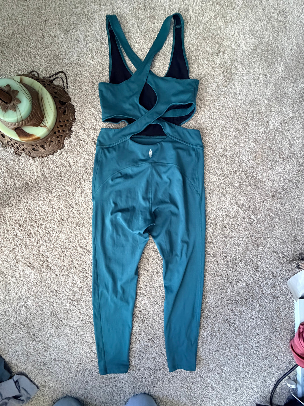Free People High-Waist Green Leggings