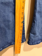 We The Free Free People 31 High Rise Flare Jeans Seamed Dark Wash