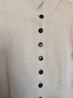 Free People Cashmere Cream Short Sleeve Cardigan Button S/M