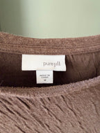 Pure Jill J.Jill brown textured cotton midi dress brand and size label