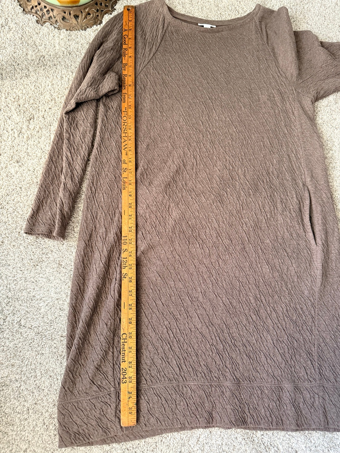 Pure Jill J.Jill brown textured cotton midi dress size M length measurement