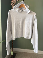Garage heather gray oversized cropped hoodie P/S front