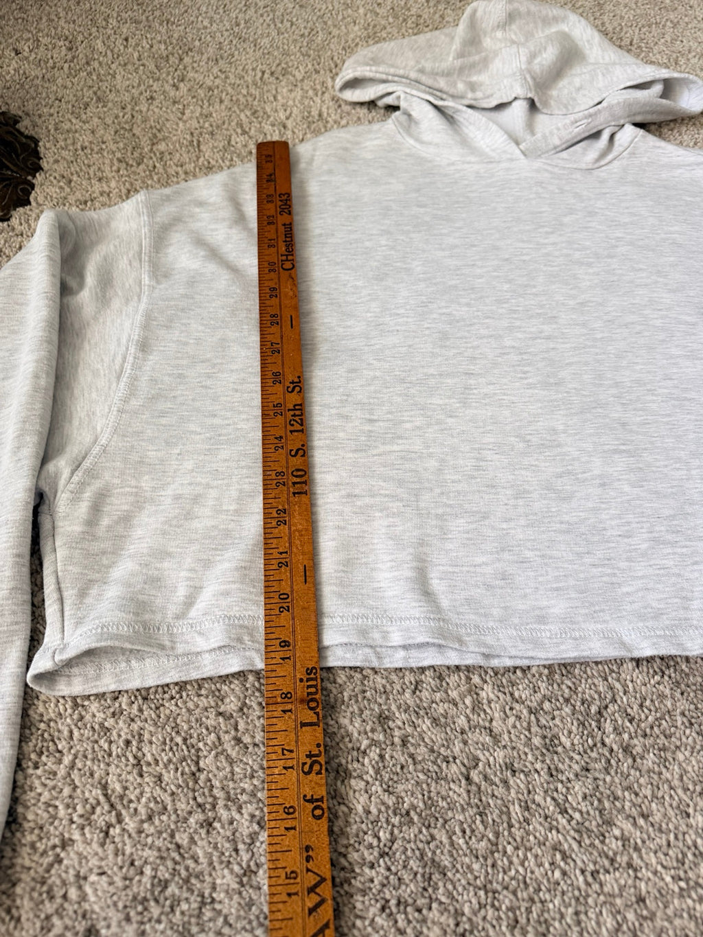 Garage cropped hoodie length measurement