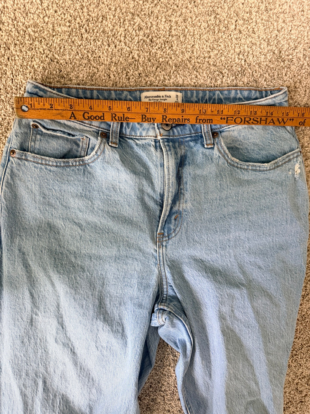 Abercrombie Curve Love jeans inseam measurement