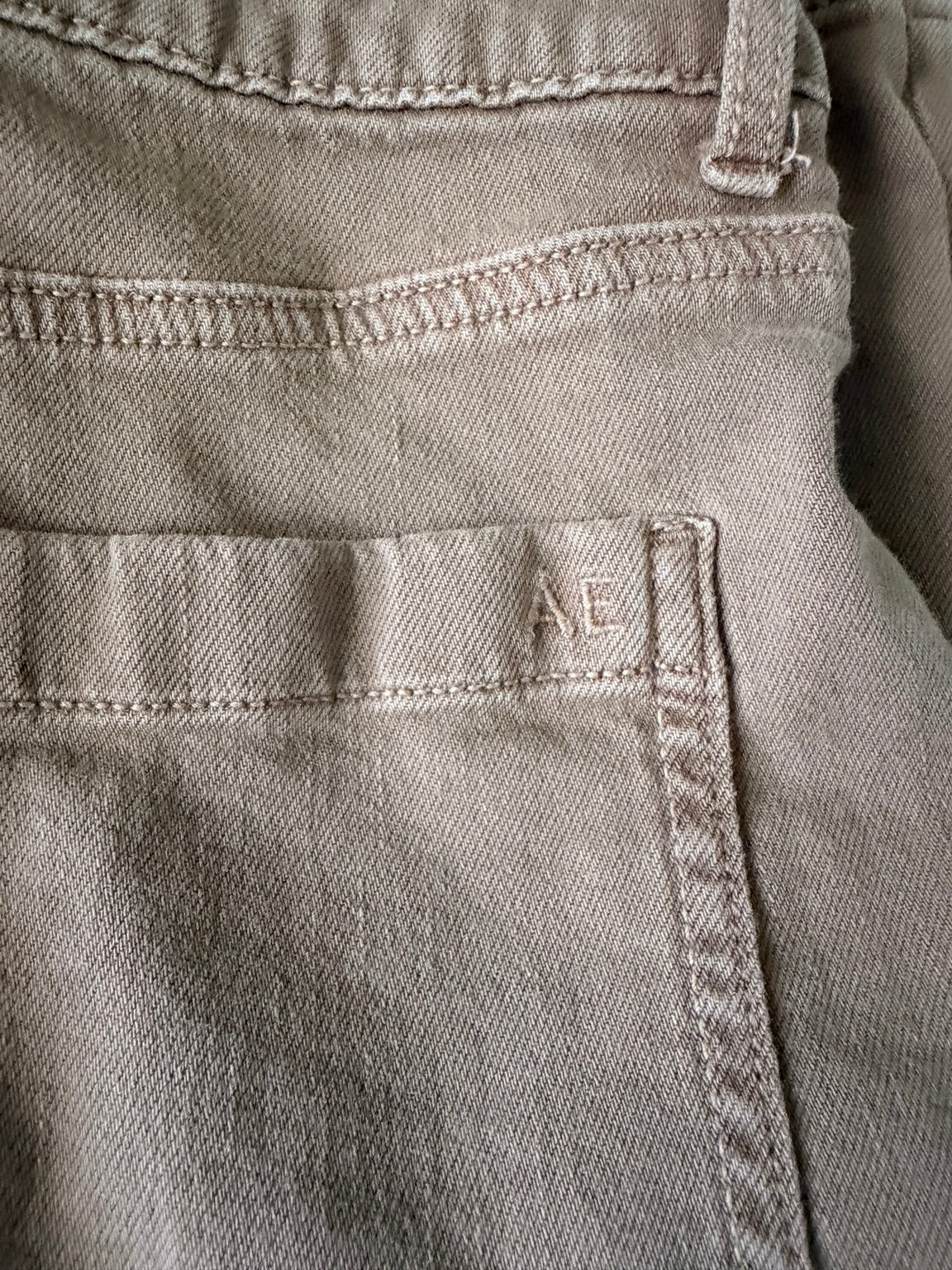 American Eagle brown utility pants back logo detail