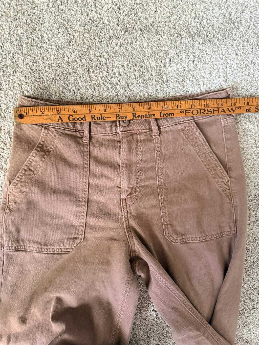American Eagle brown utility pants waist measurement
