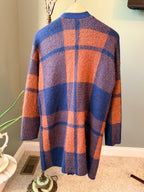 American Eagle plaid long cardigan back