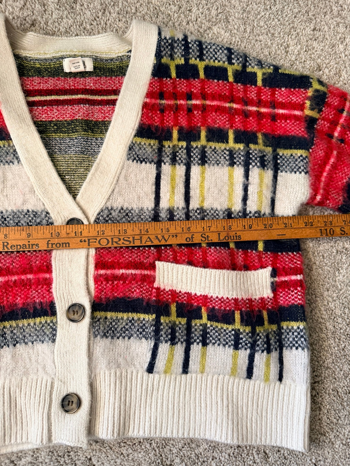 A.N.A plaid cardigan measurement