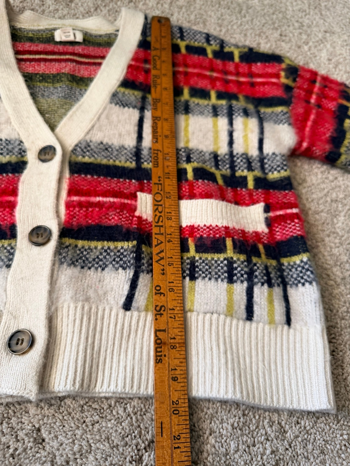 A.N.A plaid cardigan additional measurement