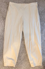Eileen Fisher cream organic cotton hemp tapered pants front