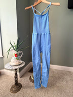 FP Movement blue ribbed jumpsuit front