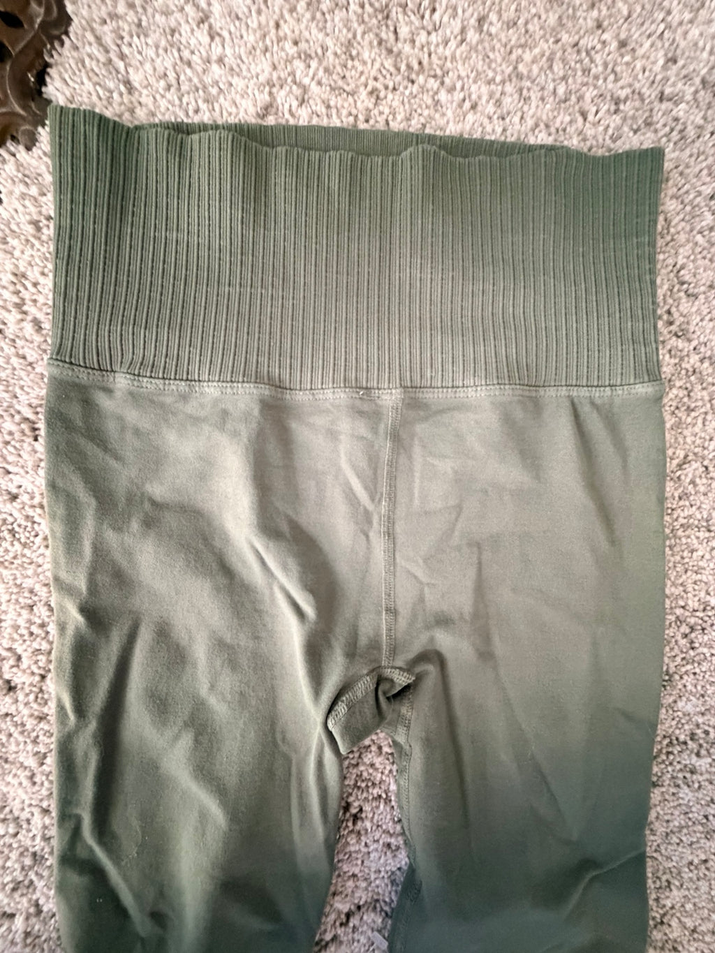 Free People Movement olive green seamless bra and leggings set